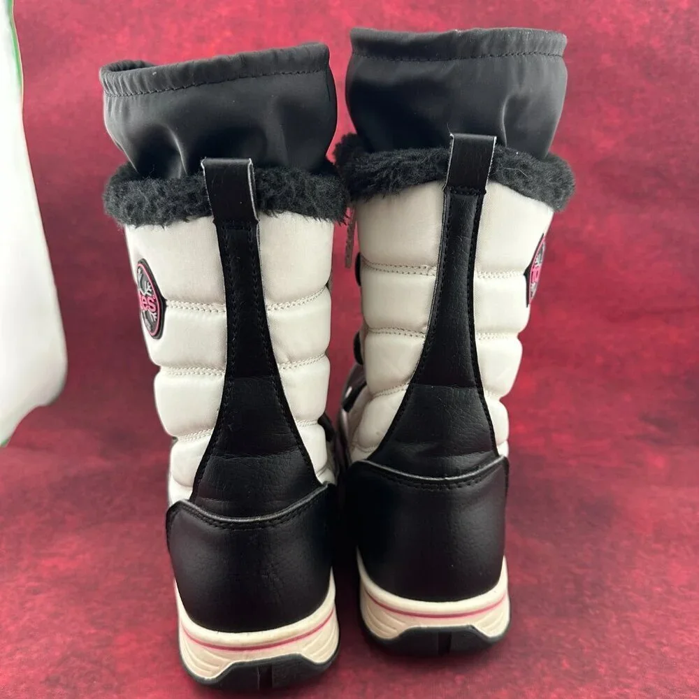 TOTES ALPINE MACKENZIE KIDS GIRLS WINTER BOOTS WHITE & BLACK THERMOLITE SIZE 4M